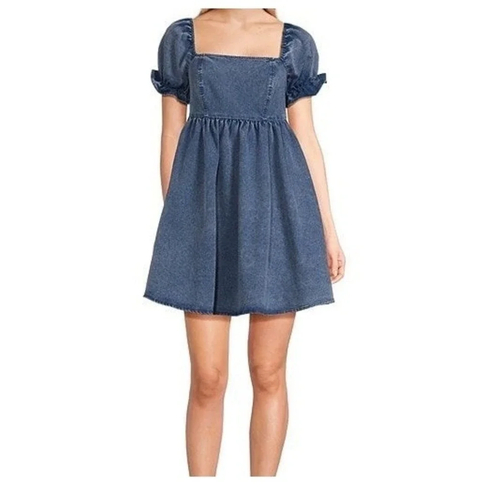 Washed Denim Short Sleeve Dress Girls Size 10 Dillards Evolutionary Summer - Picture 1 of 10